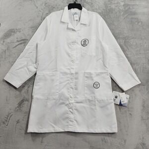 Meta Labwear Coat Womens 18 White Lab Coat Button Front Medical Workwear Costume